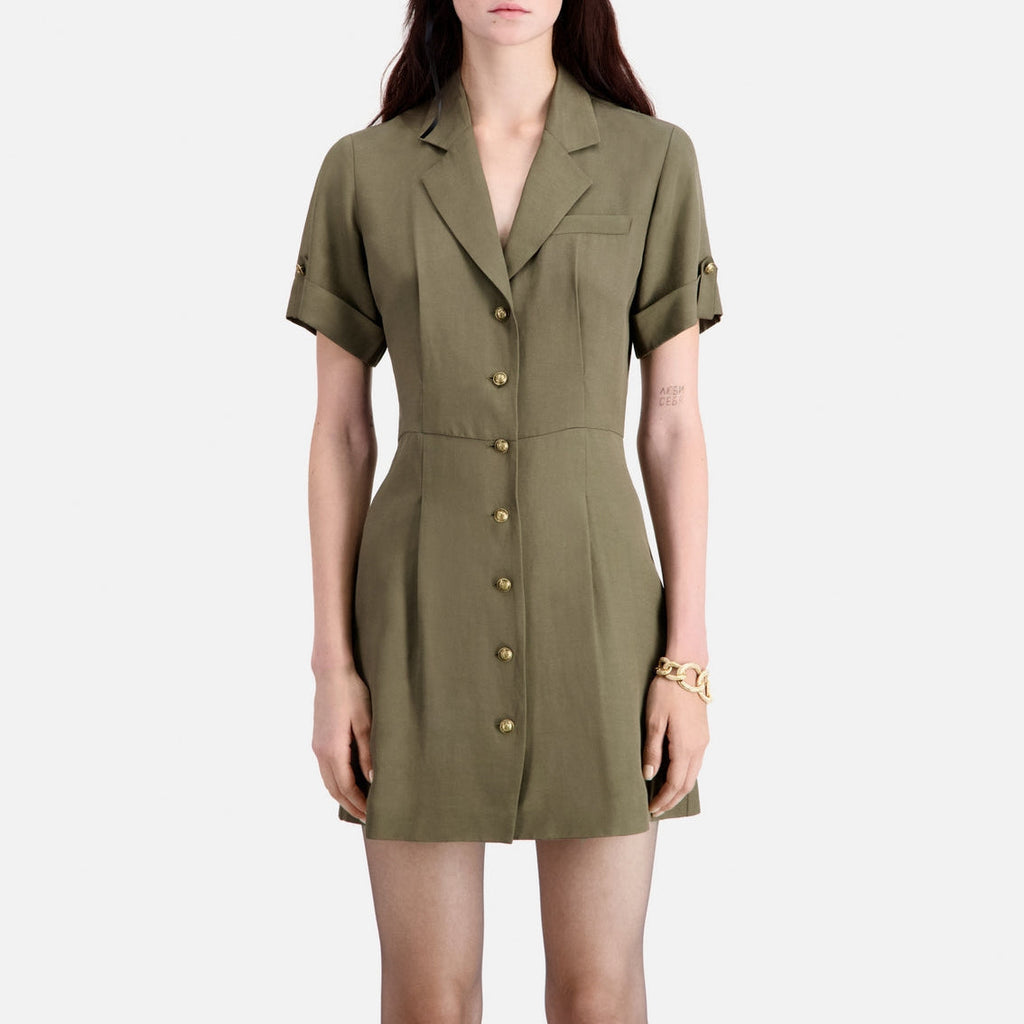 The Kooples - Robe Chemise - Kaki - Femme