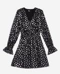 The Kooples - Robe Courte A Petits Coeurs Manches Longues Taille Elastiquee