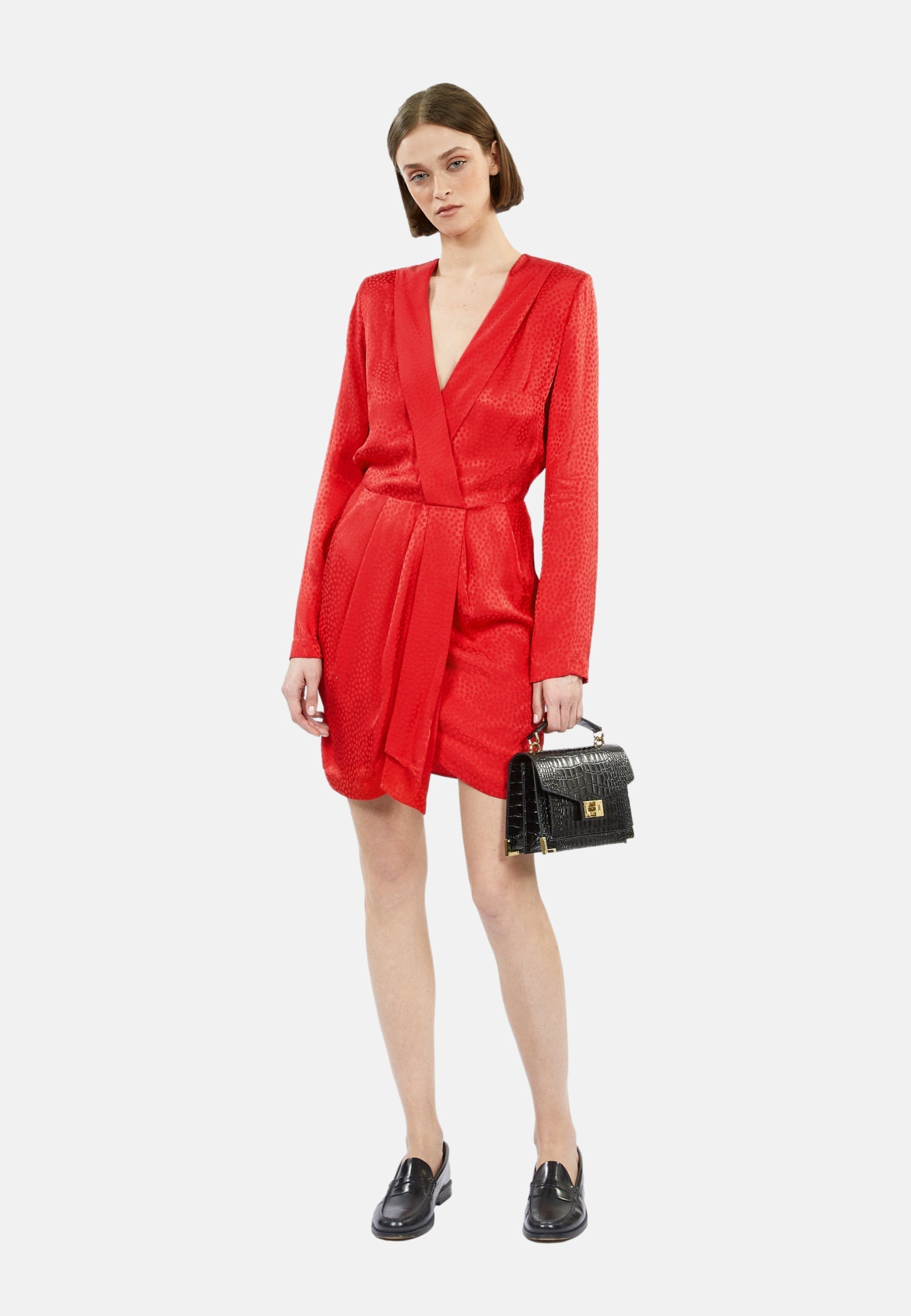 The Kooples - Robe Courte A Manches Longues Avec Zips Fantaisies