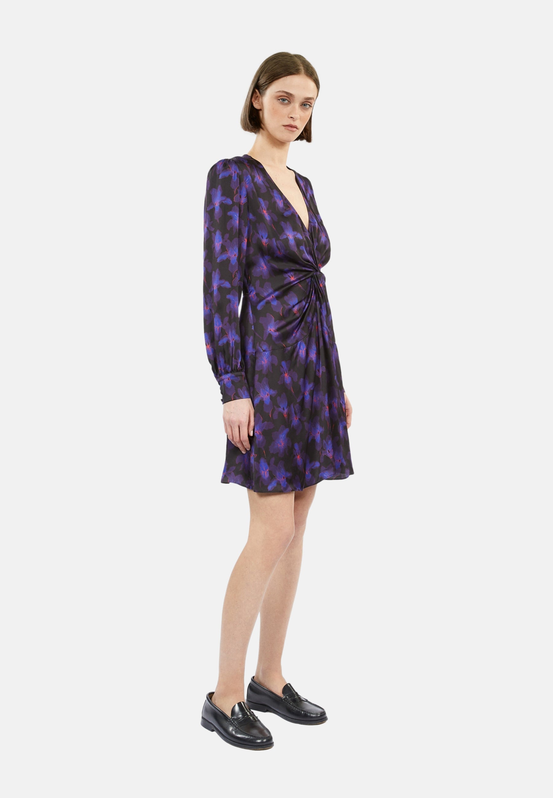 The Kooples - Robe Courte Nouee Manches Longues