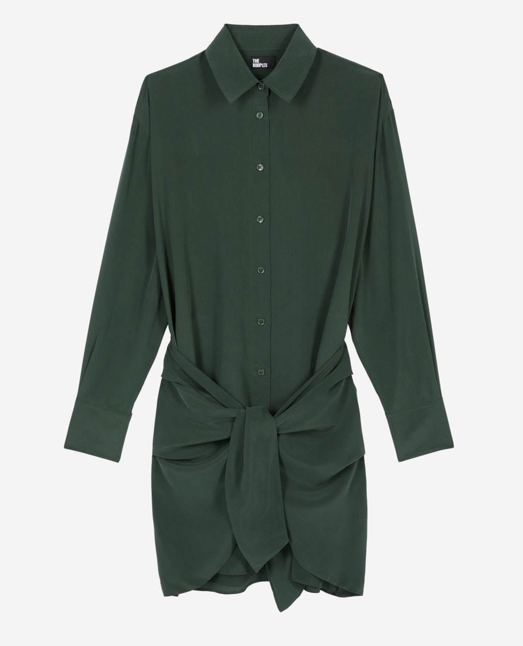 The Kooples - Robe Chemise Manches Longues En Soie Lavee Nouee