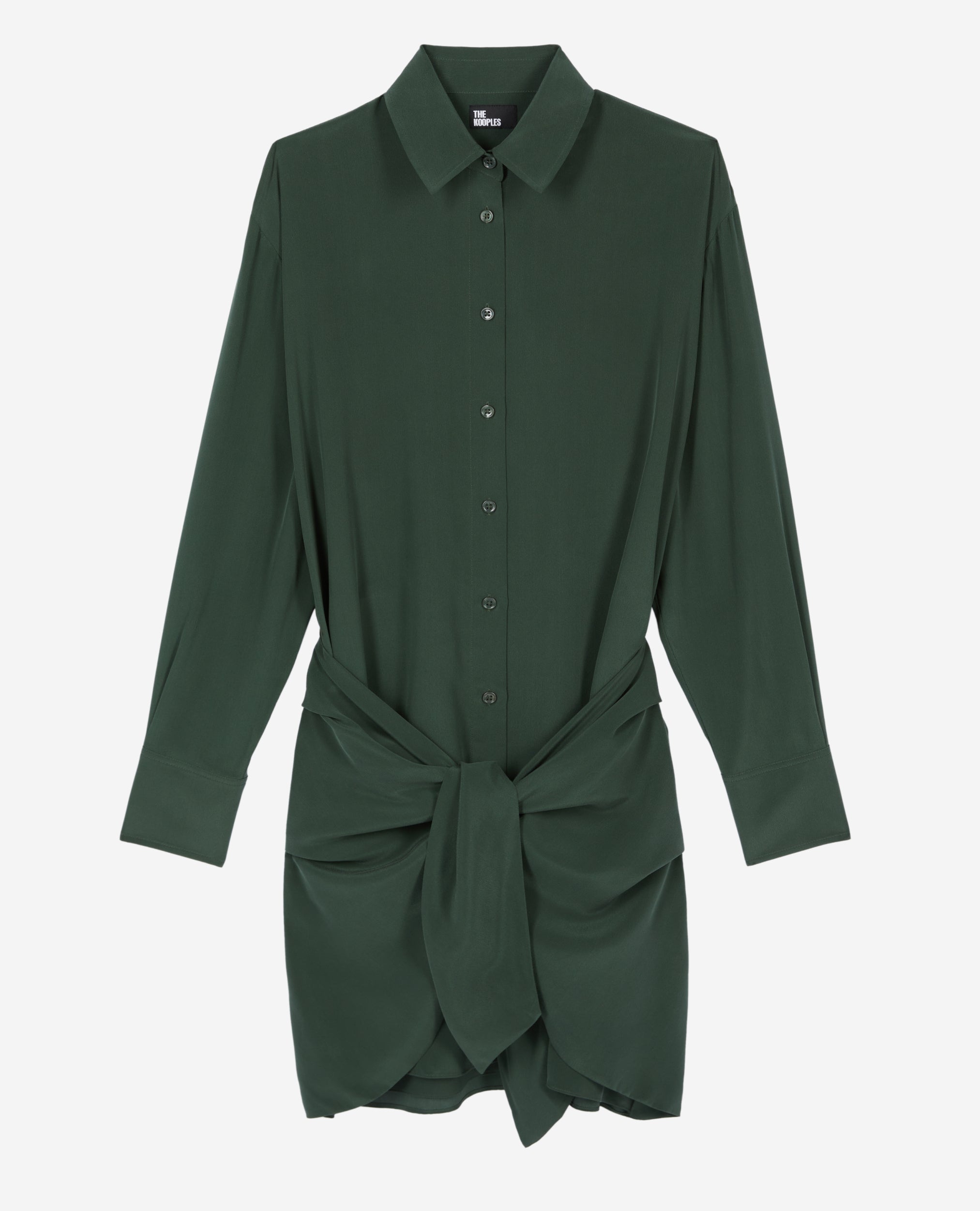 The Kooples - Robe Chemise Manches Longues En Soie Lavee Nouee