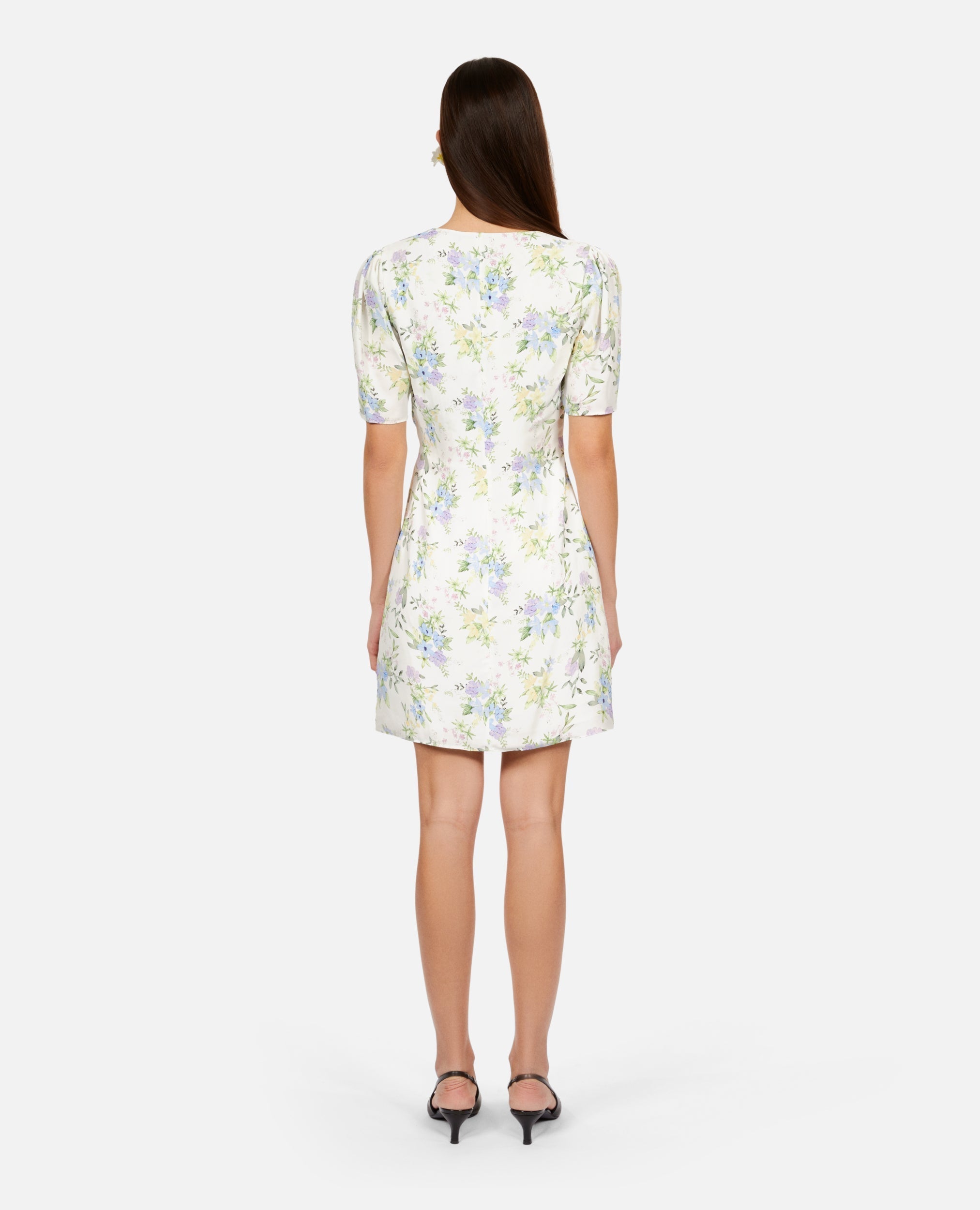 The Kooples - Robe Courte A Manches Courtes Froncee