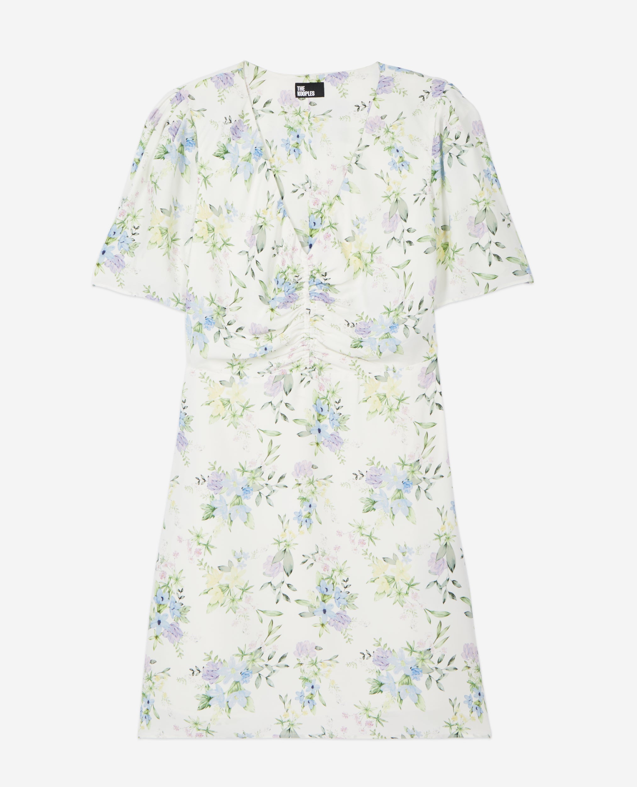 The Kooples - Robe Courte A Manches Courtes Froncee
