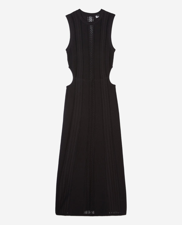 The Kooples - Robe Longue Details De Points Et Ouvertures Cotes