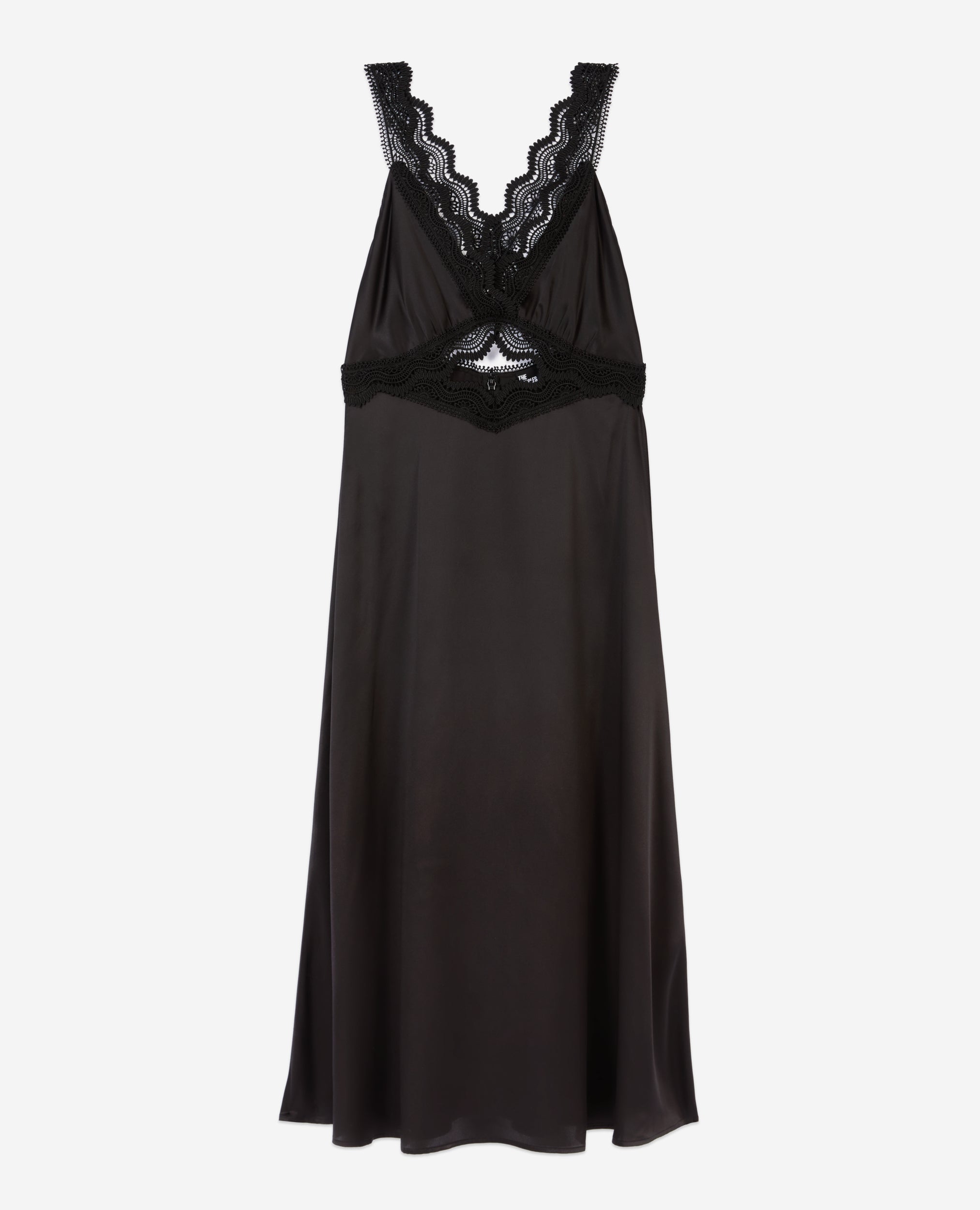 The Kooples - Robe Longue En Soie Avec Guipure