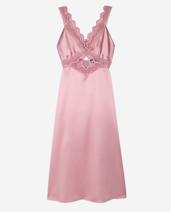 The Kooples - Robe Longue En Soie Avec Guipure