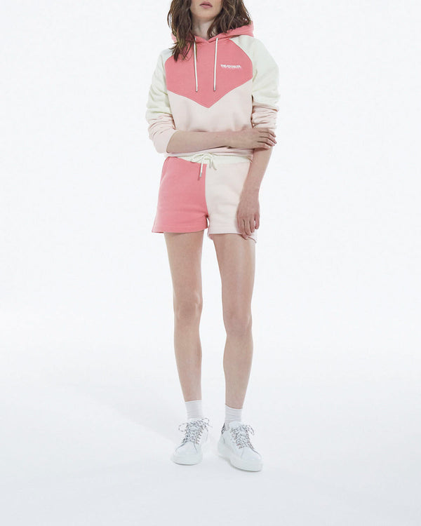 The Kooples - Short Rose Et Écru Coton Modal À Logo - Femme