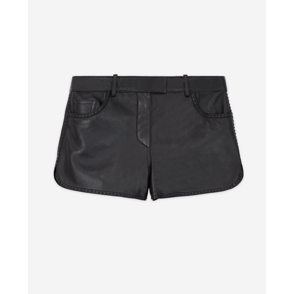 The Kooples - Short En Cuir D’Agneau - Noir - Femme