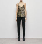The Kooples - Caraco En Soie - Beige Et Noir - Femme