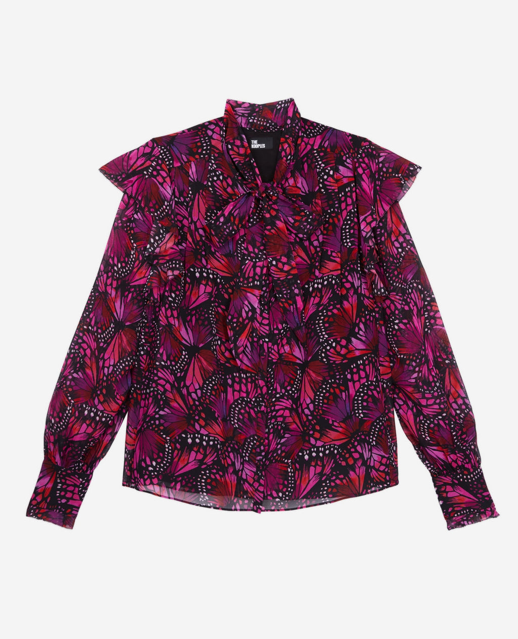 The Kooples - Chemisier - Noir Et Rose - Femme