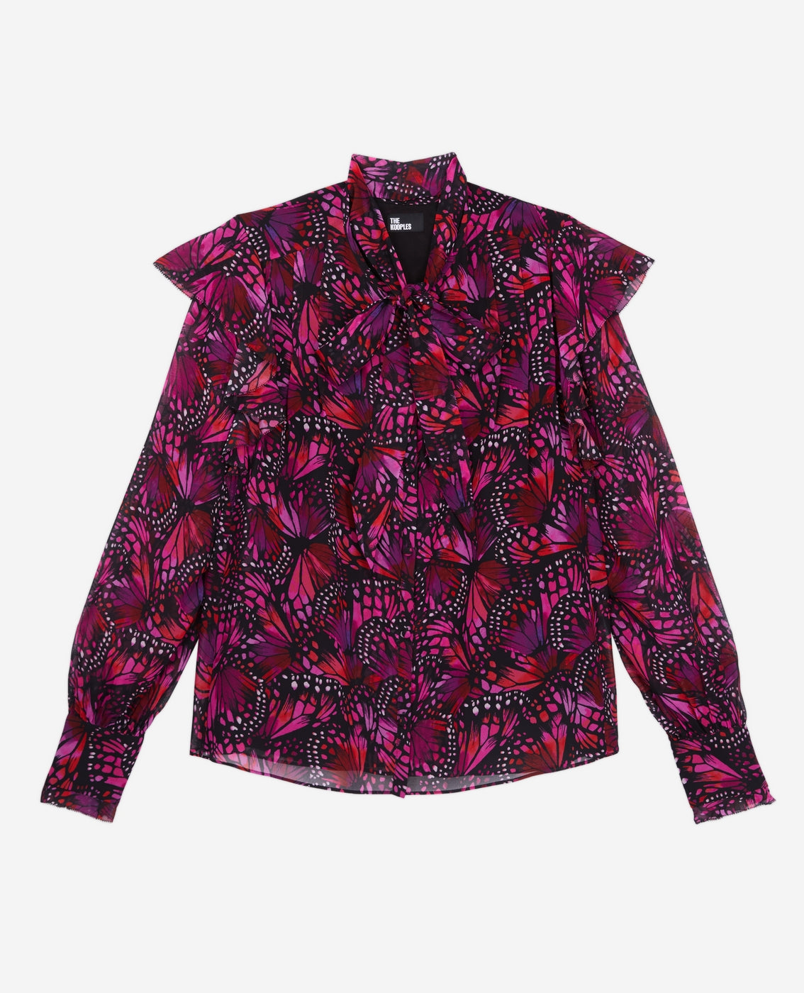 The Kooples - Chemisier - Noir Et Rose - Femme