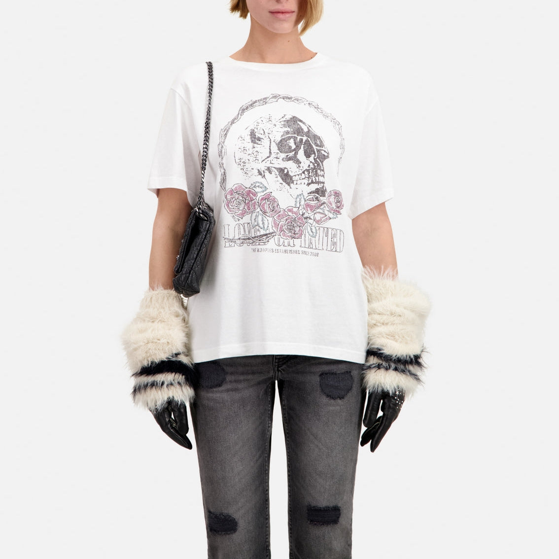 The Kooples - T-Shirt Manches Courtes Avec Print Skull And Roses - Femme