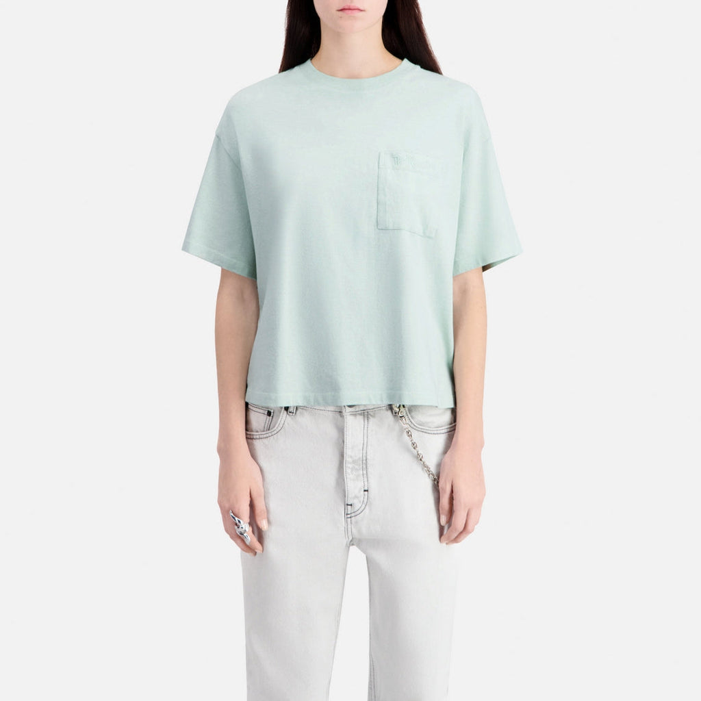 The Kooples - T-Shirt Cropped A Poche Poitrine - Femme