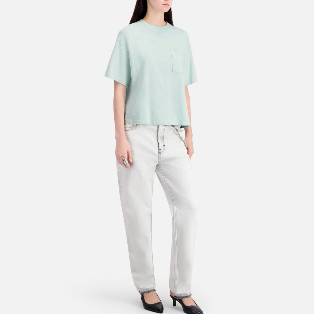 The Kooples - T-Shirt Cropped A Poche Poitrine - Femme