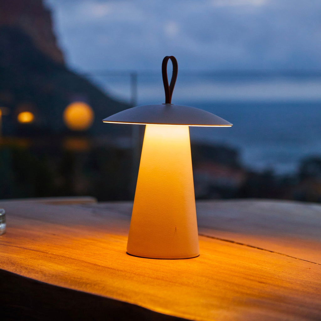 Fungy - Lampe De Table Sans Fil - Acier - Blanc