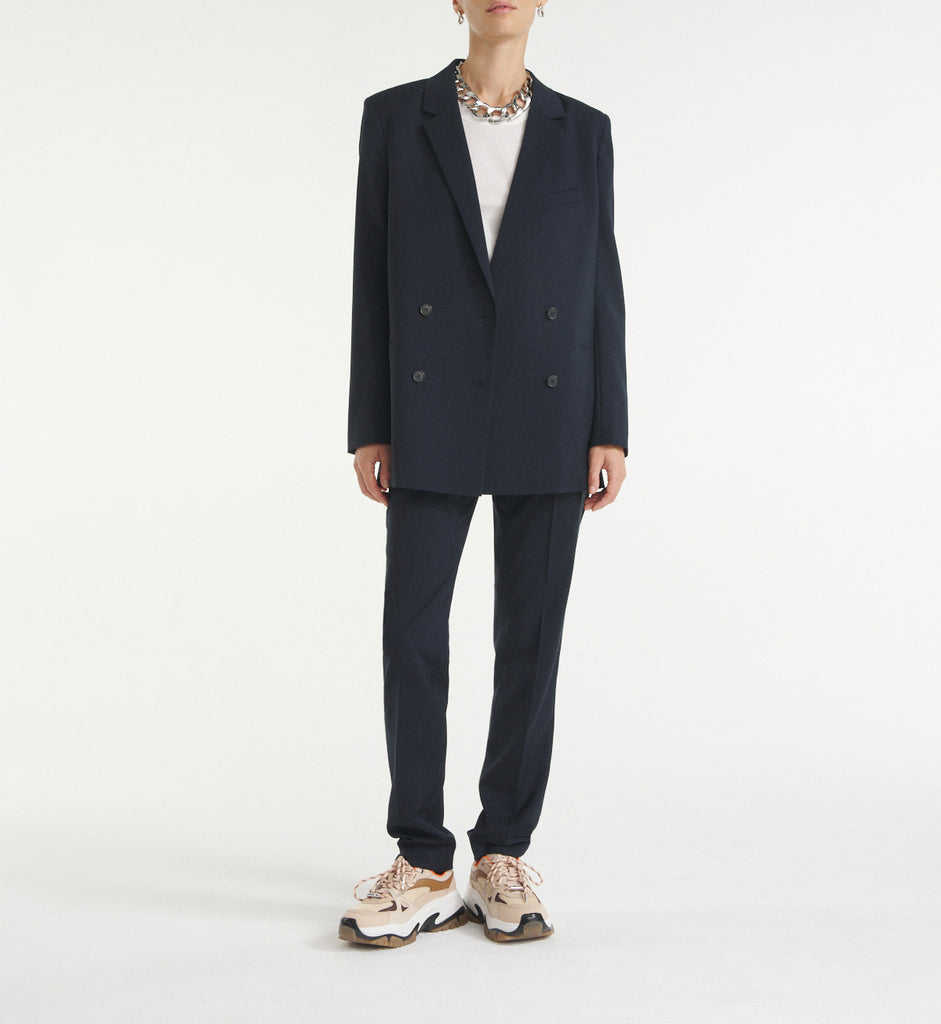 The Kooples - Veste Laine Bleu Foncé Double Boutonnage - Femme