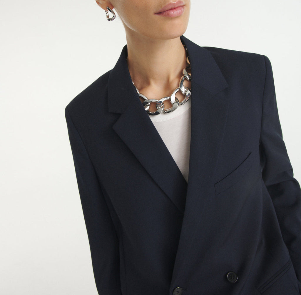The Kooples - Veste Laine Bleu Foncé Double Boutonnage - Femme