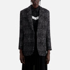 The Kooples - Veste En Laine Et Alpaga - Noir Et Blanc - Femme