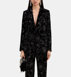 The Kooples - Veste De Costume Col Classique En Velours Avec Glitters