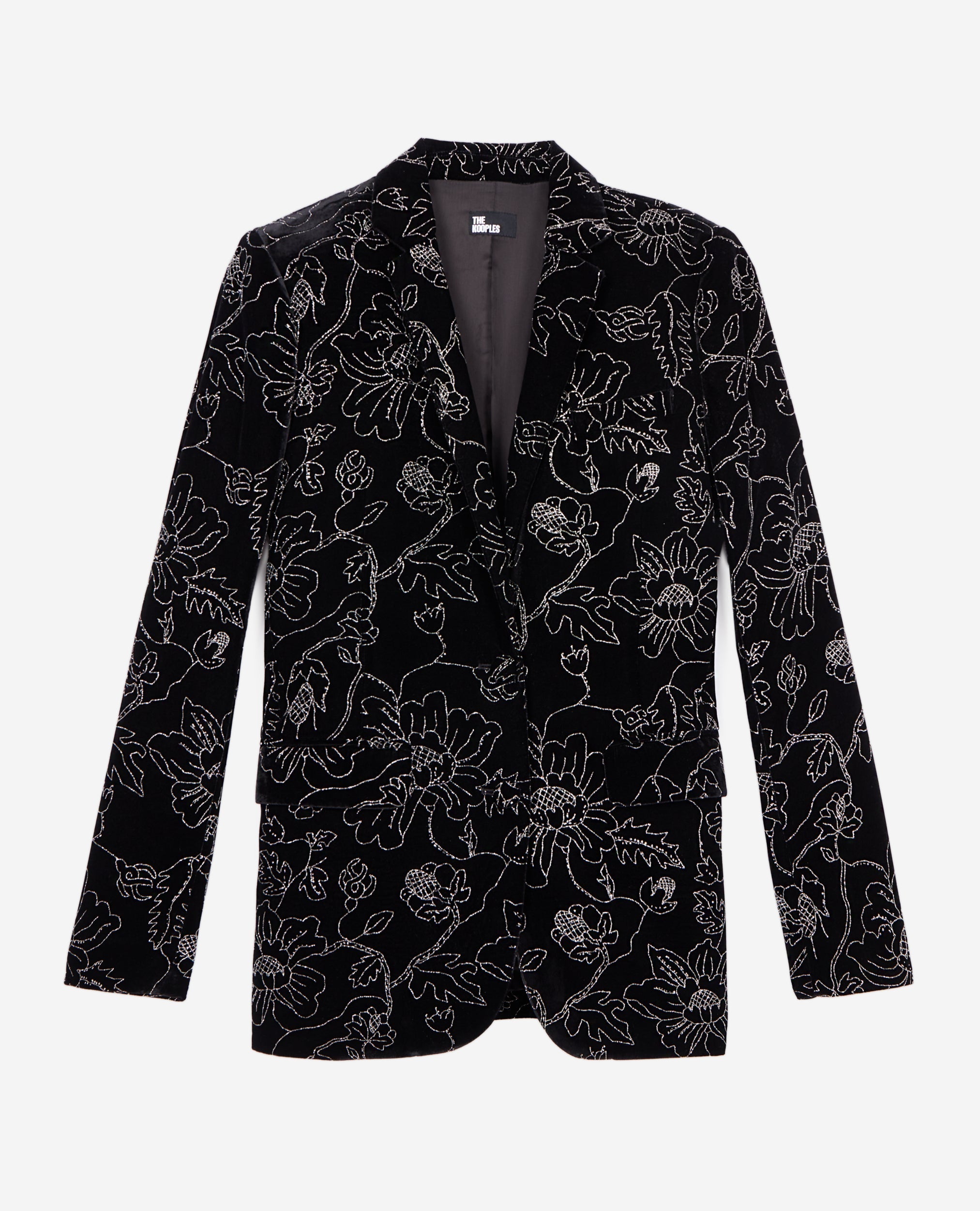 The Kooples - Veste De Costume Col Classique En Velours Avec Glitters