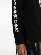 Pull En Tricot À Col Roulé Avec Slogan - Noir - Femme
