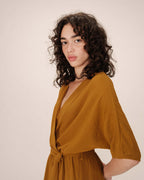Robe Longue Portefeuille Ocre Maud
