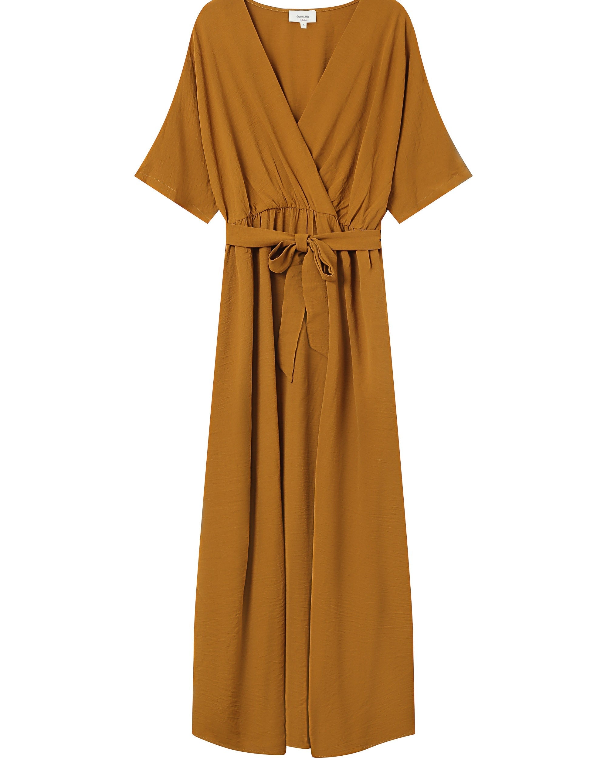 Robe Longue Portefeuille Ocre Maud