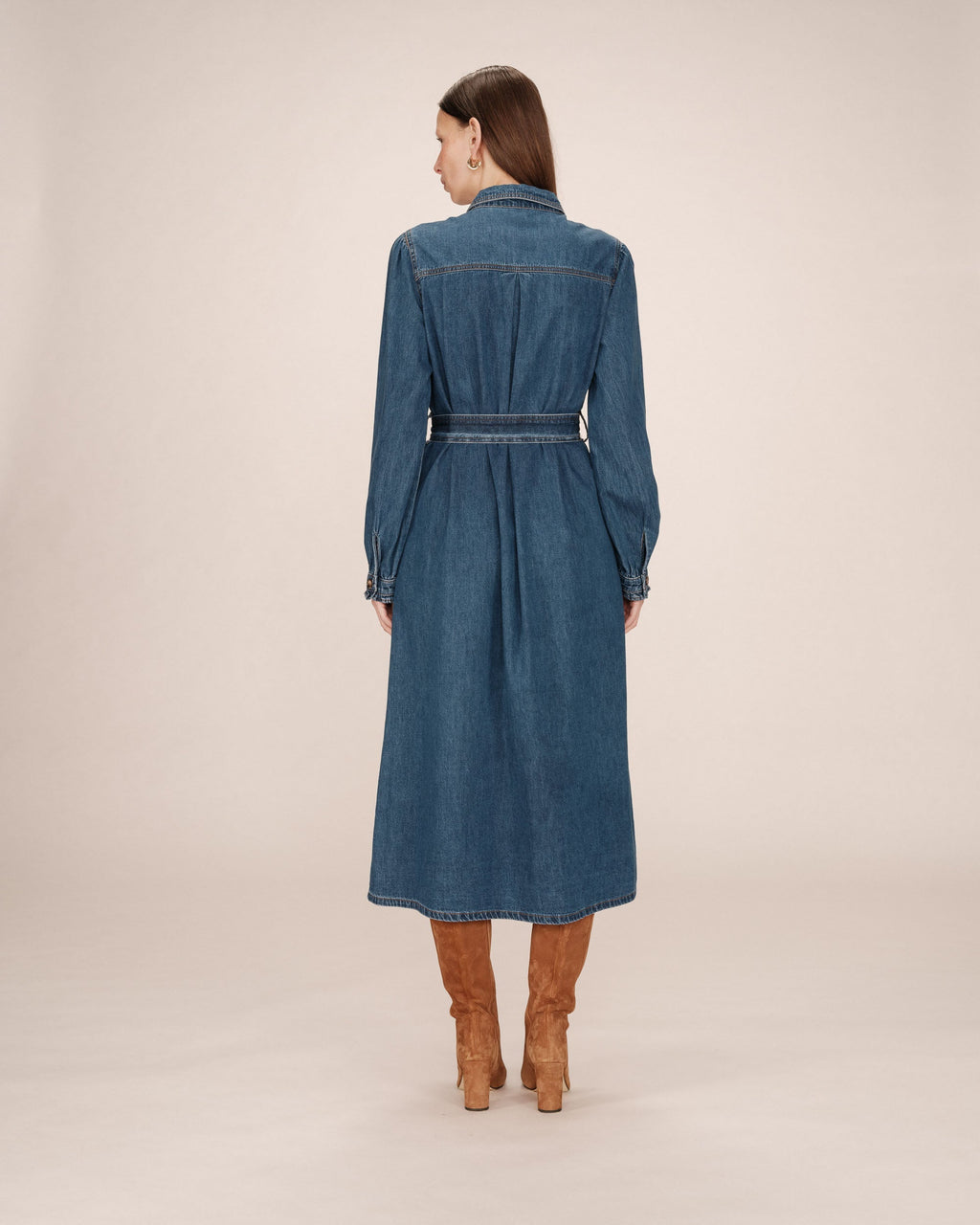 Robe Longue Chemise Medium Blue Shanie