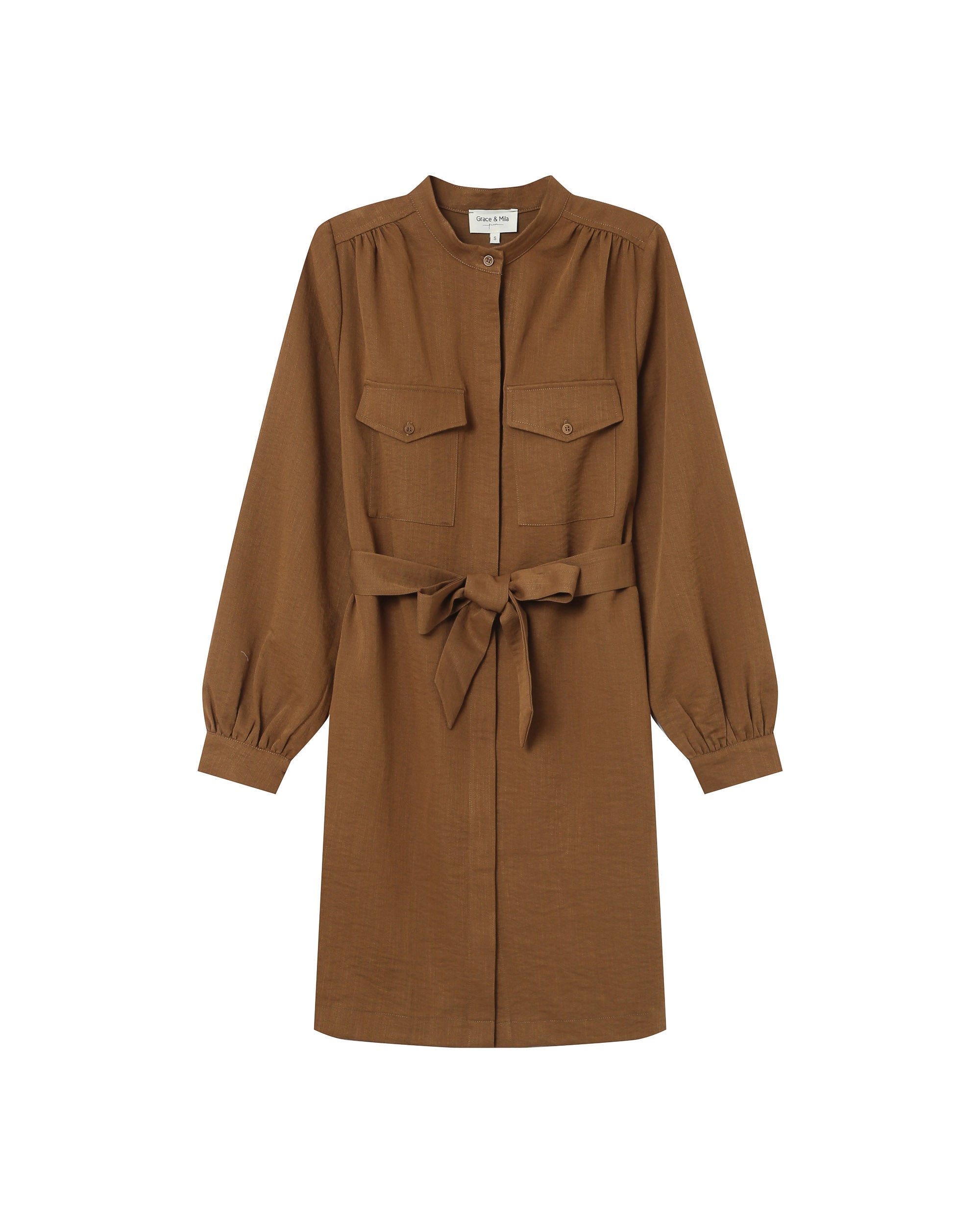 Robe Chemise Courte Kaki Serbia