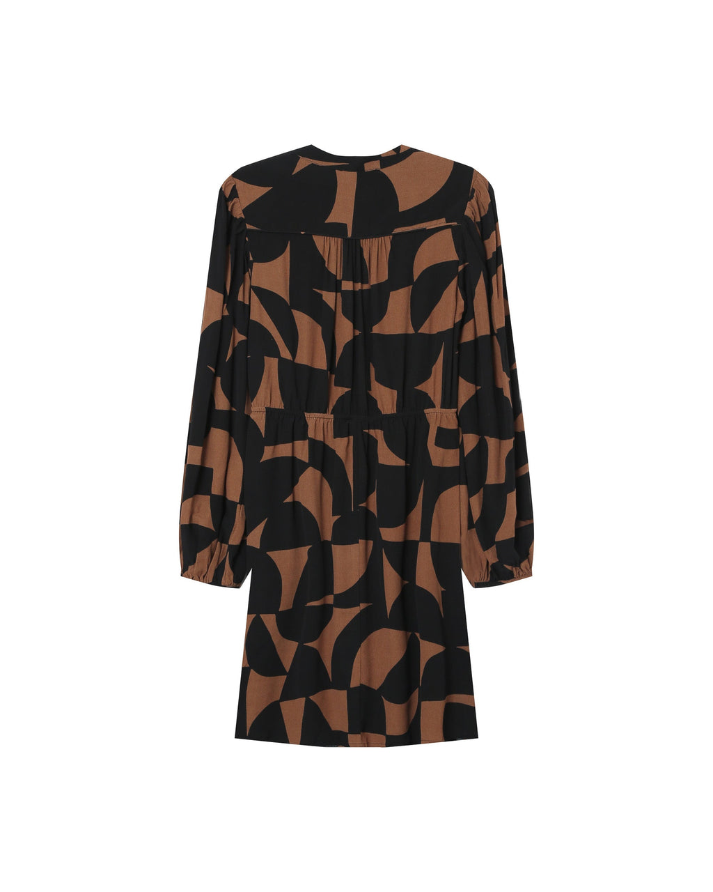 Robe Courte Graphique Chocolat Selia
