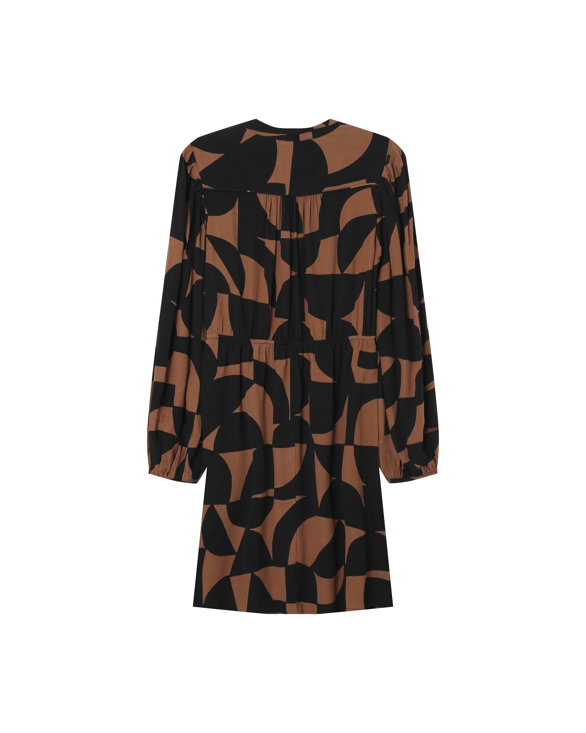 Robe Courte Graphique Chocolat Selia