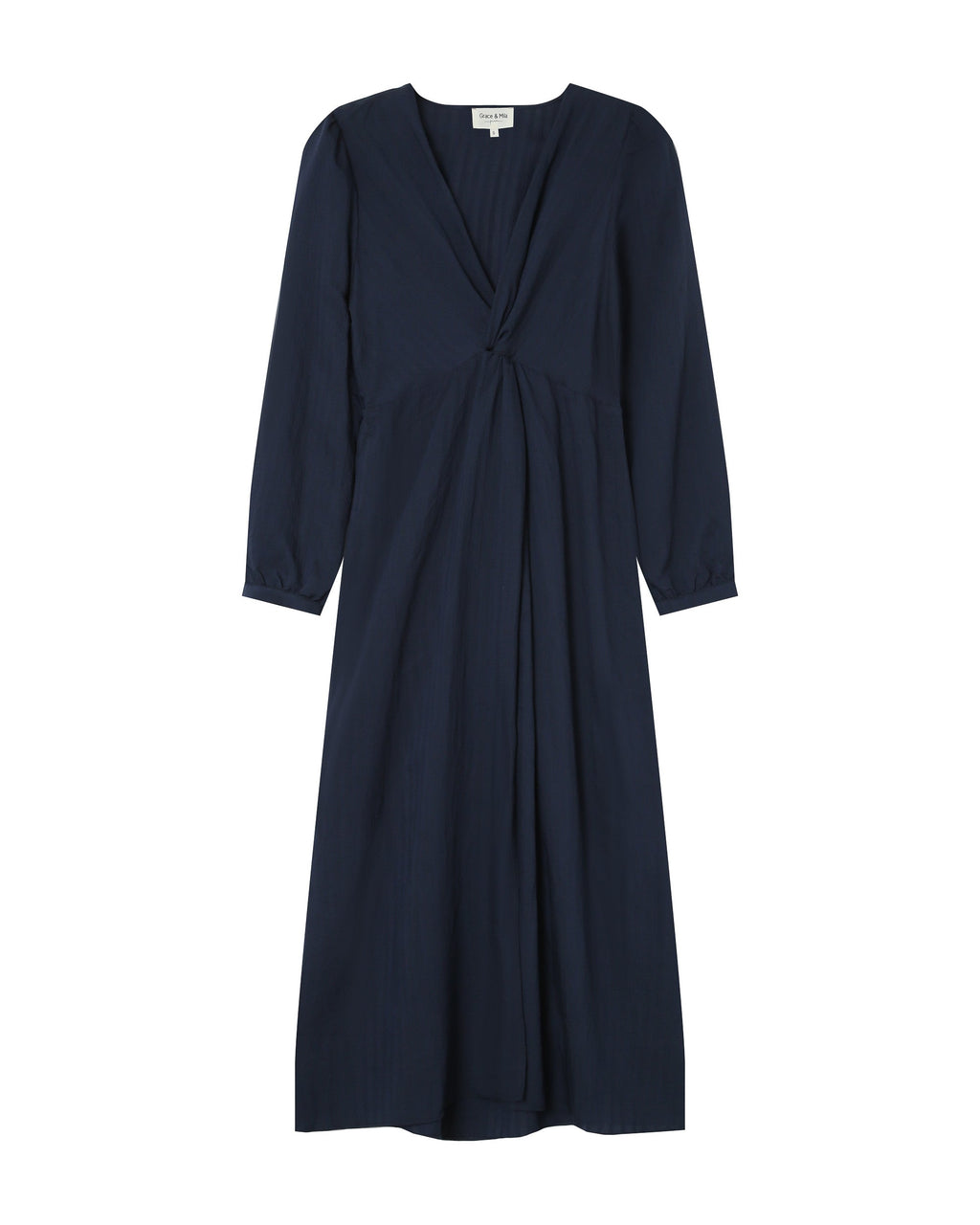 Robe Longue Decollete V Marine Shirley