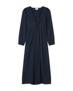 Robe Longue Decollete V Marine Shirley