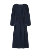 Robe Longue Decollete V Marine Shirley