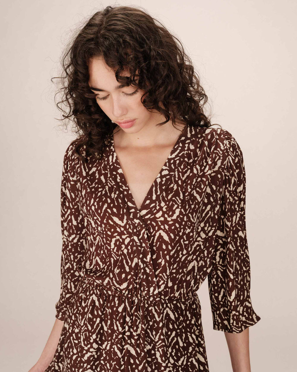 Robe Courte Imprimée Chocolat Suzie