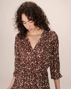 Robe Courte Imprimée Chocolat Suzie