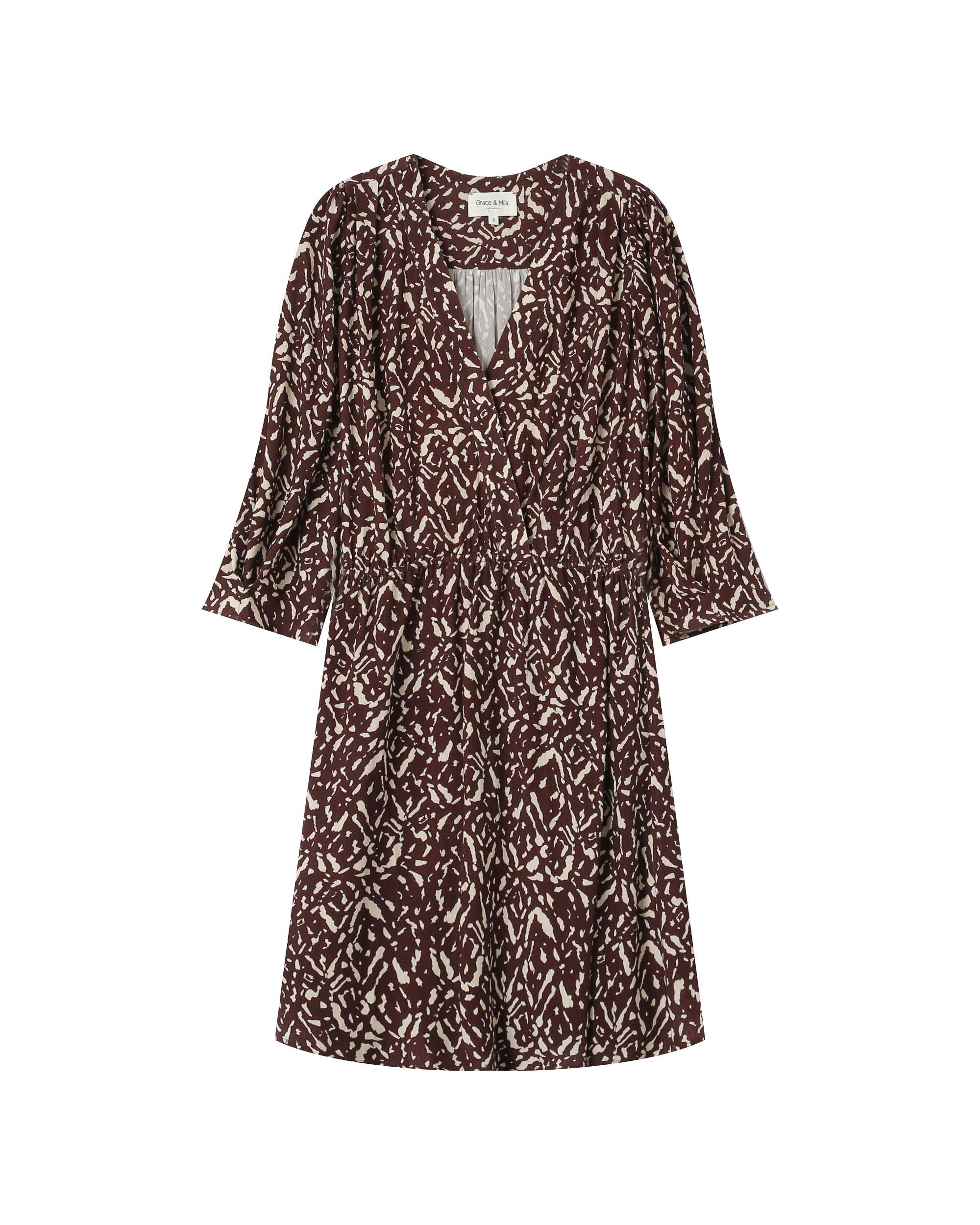 Robe Courte Imprimée Chocolat Suzie