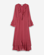 Robe Aérienne Longue À Volants Blush Samira