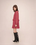 Robe Courte Fluide À Volant Blush Sahelle
