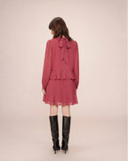 Robe Courte Fluide À Volant Blush Sahelle