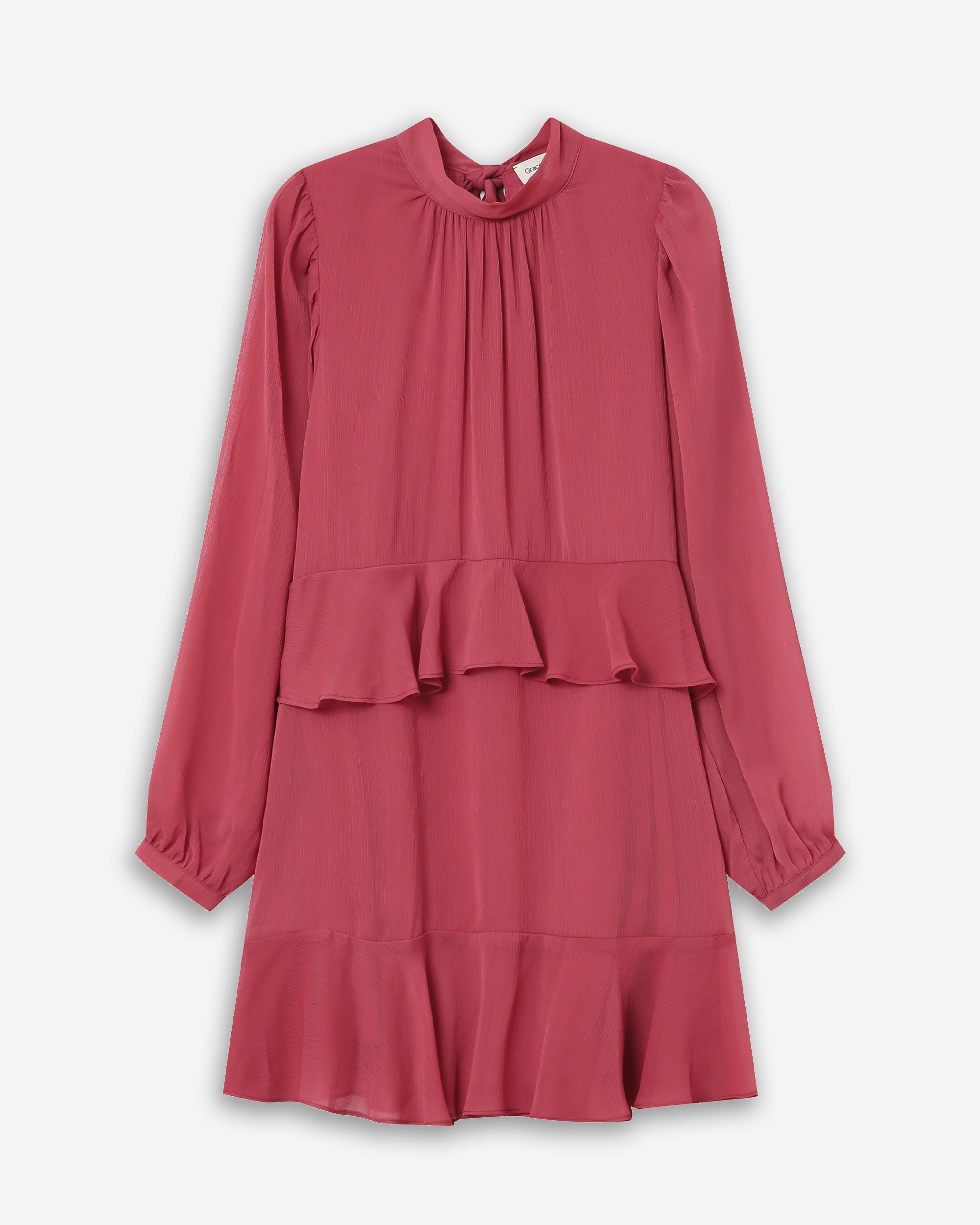 Robe Courte Fluide À Volant Blush Sahelle