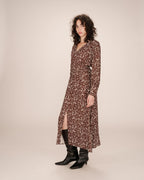 Robe Longue Abstraite Chocolat Soisson