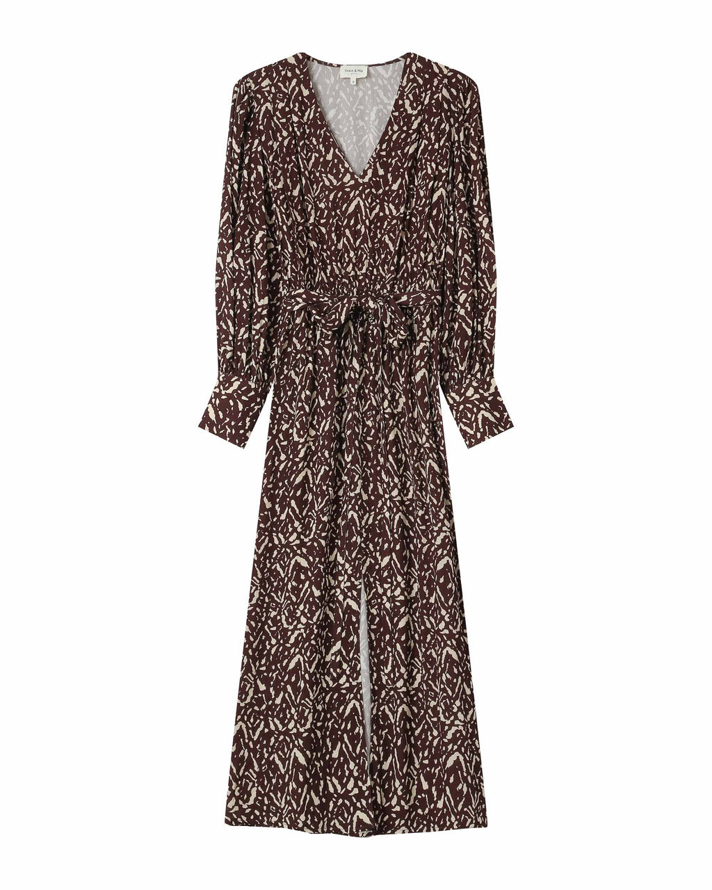 Robe Longue Abstraite Chocolat Soisson