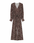 Robe Longue Abstraite Chocolat Soisson