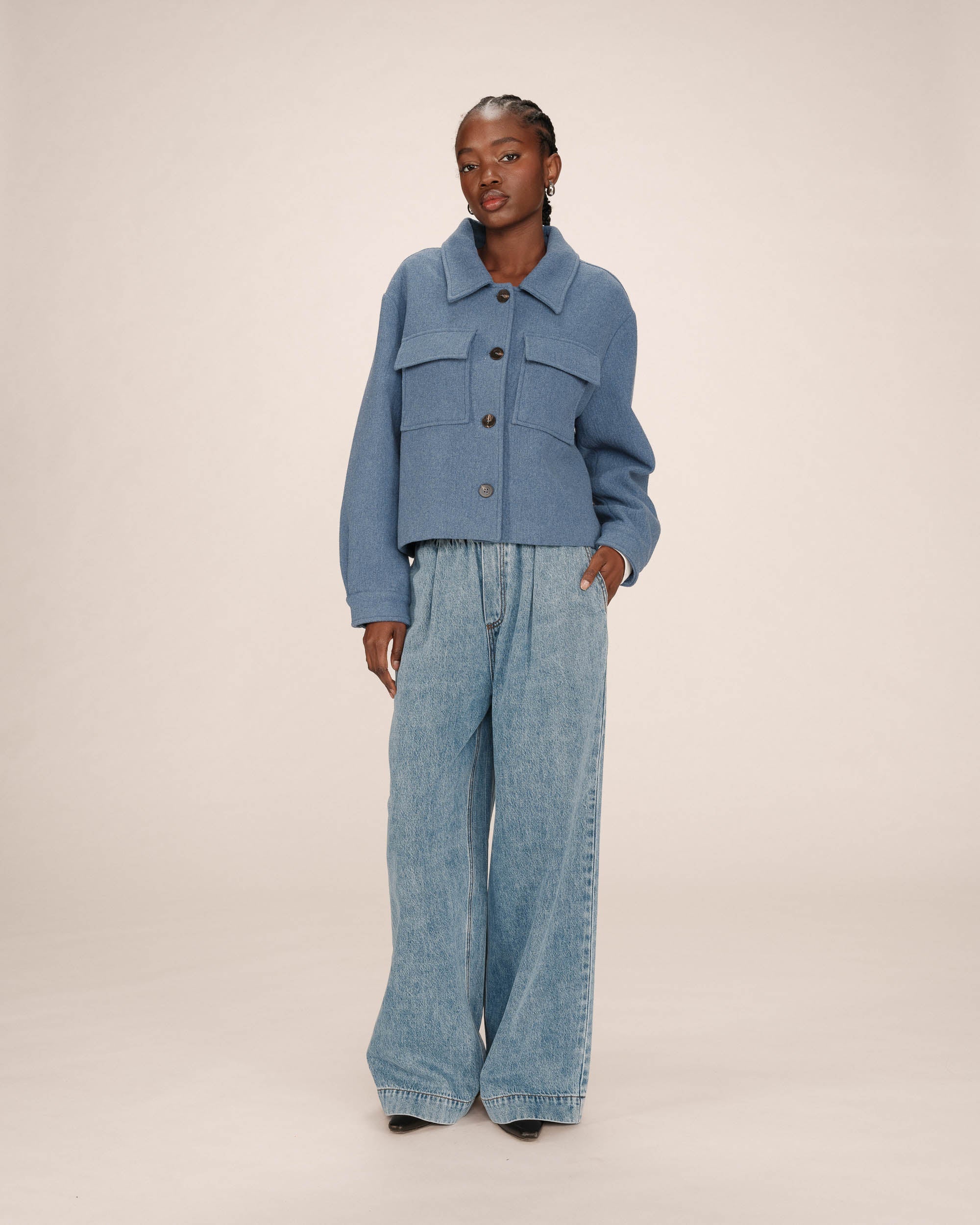 Veste Boxy Bleu Denim Novembre