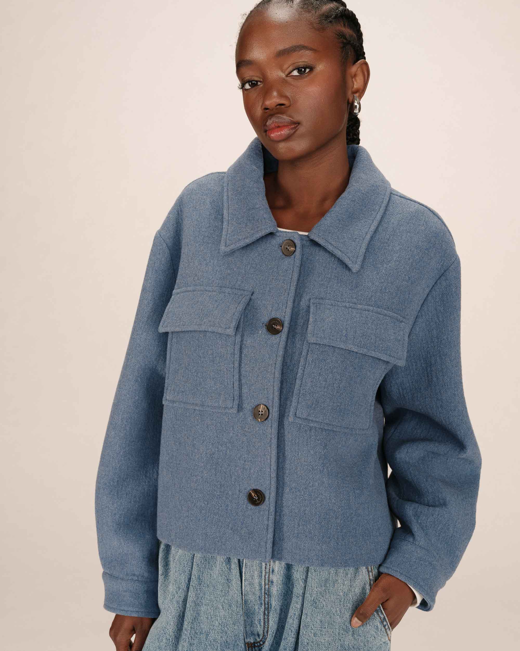 Veste Boxy Bleu Denim Novembre