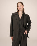 Blazer Droit A Rayures Anthracite Silly