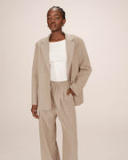 Blazer Droit A Rayures Greige Silly