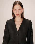 Blazer Cintre A Rayures Carbone Shain
